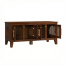 Lars Indoor Rattan Decorated Rubber Wood Dog Crate Cabinet Furniture by HouseOfZazla