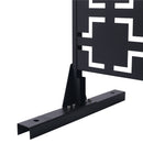 Outdoor / Indoor Privacy Screen Metal Privacy Screen, Freestanding Decorative Privacy Screen For Deck Balcony Patio - Black by HouseOfZazla