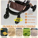 Pet Stroller for Dogs and Cats, 2-in-1 Detachable Foldable With Sun Canopy by HouseOfZazla