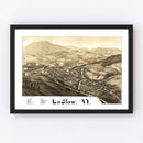Vintage Map of Ludlow, Vermont 1885