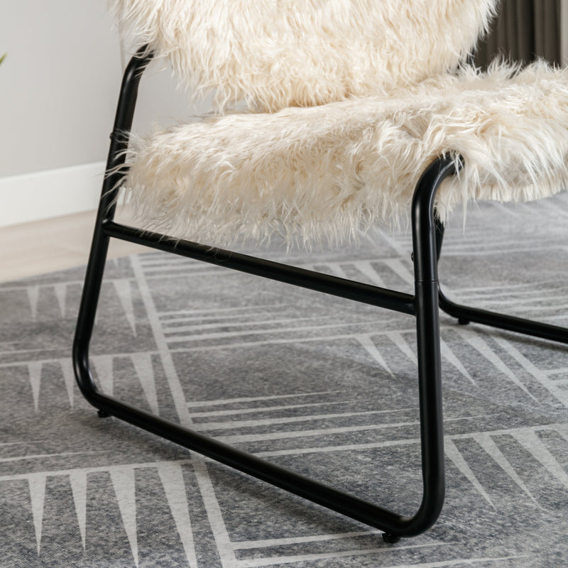 Accent Chair - Modern Industrial Slant Armchair with Metal Frame - Premium High Density Soft Single chair for Living Room Bedroom