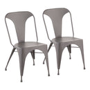 Austin - Industrial Dining Chair (Set of 2) - Matte Gray by HouseOfZazla