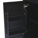 Kitchen Cart with Rubber wood Drop-Leaf Countertop ,Cabinet door internal storage racks,Kitchen Island on 5 Wheels with Storage Cabinet and 3 Drawers for Dinning Room, Black by Montret