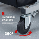 2-in-1 Mechanic Creeper & Z-Seat with 6 Swivel Casters by LJGDeals