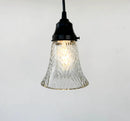 Clear Chevron Ribbed Vintage Pendant by The Lamp Goods