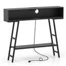 40" Console Table with Charging Station and LED Lights by LJGDeals