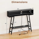40" Console Table with Charging Station and LED Lights by LJGDeals