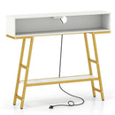 40" Console Table with Charging Station and LED Lights by LJGDeals