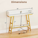 40" Console Table with Charging Station and LED Lights by LJGDeals