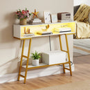 40" Console Table with Charging Station and LED Lights by LJGDeals