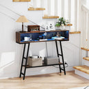 40" Console Table with Charging Station and LED Lights by LJGDeals