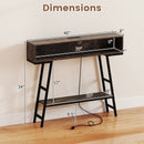 40" Console Table with Charging Station and LED Lights by LJGDeals