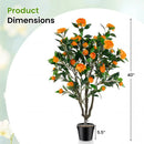 40 Inch Artificial Camellia Tree with 37 Flowers and River Stones in Pot by LJGDeals