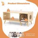 40 Inch Coffee Table Cat House 2-in-1 Wooden Kitten Furniture with Open Storage Shelf-Natural by LJGDeals