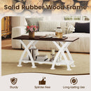 40 Inch Farmhouse Wooden 2-Tier Coffee Table with Storage Shelf for Living Room-Walnut by LJGDeals