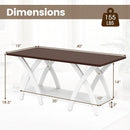 40 Inch Farmhouse Wooden 2-Tier Coffee Table with Storage Shelf for Living Room-Walnut by LJGDeals