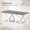 40 Inch Farmhouse Wooden Coffee Table with Storage Shelf with X-shaped Legs-Gray by LJGDeals