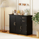 40 Inch Modern Kitchen Sideboard Buffet Cabinet with 2 Drawers and Adjustable Shelf by LJGDeals