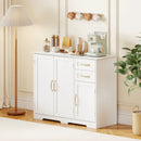 40 Inch Modern Kitchen Sideboard Buffet Cabinet with 2 Drawers and Adjustable Shelf by LJGDeals