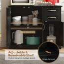 40 Inch Modern Kitchen Sideboard Buffet Cabinet with 2 Drawers and Adjustable Shelf by LJGDeals