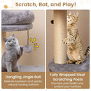 40 Inch Multi-level Cat Tower with Condo and Dangling Jingle Ball by LJGDeals