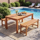 40-Inch Outdoor Bench with Contoured Seat - Set of 2 by LJGDeals
