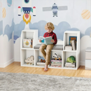 40 Inches Kids Bookshelf with Reading Nook Bookcase with 6 Open Cubes-White by LJGDeals