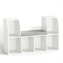 40 Inches Kids Bookshelf with Reading Nook Bookcase with 6 Open Cubes-White by LJGDeals