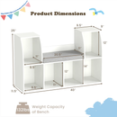 40 Inches Kids Bookshelf with Reading Nook Bookcase with 6 Open Cubes-White by LJGDeals
