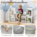 40 Inches Kids Bookshelf with Reading Nook Bookcase with 6 Open Cubes-White by LJGDeals