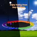 40 Inches Saucer Tree Swing Round with Lights for Kids and Adults by LJGDeals