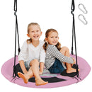 40 Inches Saucer Tree Swing Round with Adjustable Ropes and Carabiners by LJGDeals