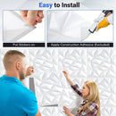 40-Pack 3D Wall Panels with Decorative Diamond Patterns-White by LJGDeals