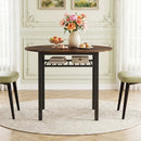 40" Round Dining Table with Storage Shelf for 4 People by DirectDeals