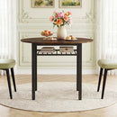 40" Round Dining Table with Storage Shelf for 4 People by LJGDeals