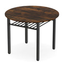 40" Round Dining Table with Storage Shelf for 4 People by LJGDeals