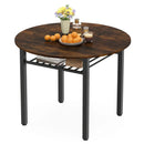 40" Round Dining Table with Storage Shelf for 4 People by LJGDeals