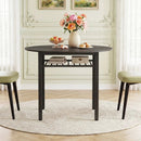 40" Round Dining Table with Storage Shelf for 4 People by LJGDeals