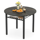 40" Round Dining Table with Storage Shelf for 4 People by LJGDeals