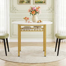 40" Round Dining Table with Storage Shelf for 4 People by DirectDeals