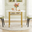 40" Round Dining Table with Storage Shelf for 4 People by LJGDeals