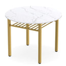40" Round Dining Table with Storage Shelf for 4 People by LJGDeals