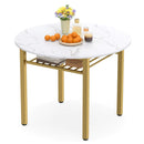 40" Round Dining Table with Storage Shelf for 4 People by LJGDeals