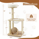 40" Solid Wood Cat Tree with Space Capsule & Sisal Posts