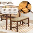 40 Inch Long Wood Bench with Solid Rubber Wood Frame-Walnut by LJGDeals