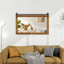 Rectangle Barn Door Style Wall Mounted Mirror with Solid Wood Frame by LJGDeals