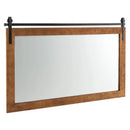 Rectangle Barn Door Style Wall Mounted Mirror with Solid Wood Frame by LJGDeals