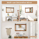 Rectangle Barn Door Style Wall Mounted Mirror with Solid Wood Frame by LJGDeals