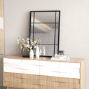 40 x 28 Inch Wall Mounted Mirror Metal Framed Hanging Mirror for Living Room Bedroom-Black by LJGDeals