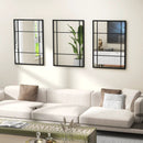 40 x 28 Inch Wall Mounted Mirror Metal Framed Hanging Mirror for Living Room Bedroom-Black by LJGDeals